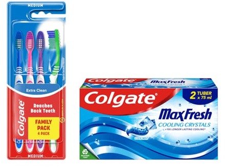 Colgate Mondverzorging Colgate Toothpastes & Toothbrushes Bundle 4 pcs + 75 ml + 75 ml
