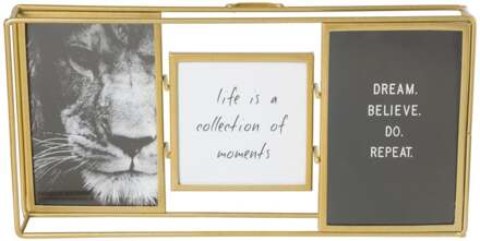 Collagelijst metaal - goudkleurig - 16.5x32x5 cm