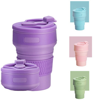 Collapsible Coffee Cups BPA FREE 350ML Folding Liquid Silicone Water Bottles Travel Tea Cups Food Grade Water Drinking Cup
