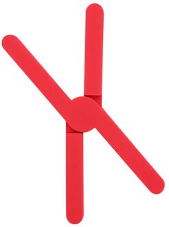 Collapsible Cross Silicone Trivets Pad Pot Holder Kitchen tools accessories supplies #30 rood