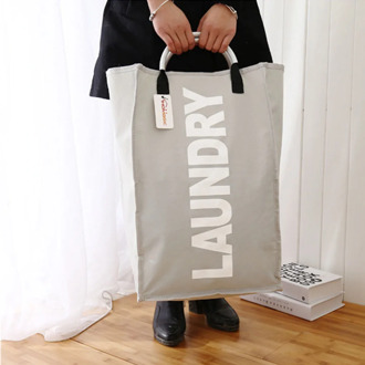 Collapsible Laundry Basket Large Dirty Laundry Basket Hamper Sorter Oxford Cloth Dirty Clothes Bag with Aluminum Handle