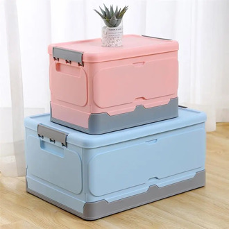 Collapsible Storage Box Multi-Functional Office Home Plastic Storage Container Foldable Book Toy Clothes Storage Bins With Lids