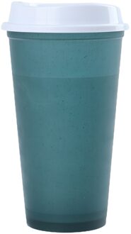 Collectie 5 Kleur Veranderende Koffiekopje Met Brede Mond Deksel Herbruikbare Winter Creatieve Drinken Tool leger groen