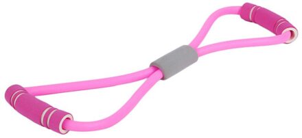 Collectie 8 Vorm Yoga Rally Strap Stretch Band Touw Latex Arm Weerstand Fitness Oefening Pilates Yoga Gym Roze