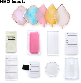 Collection Acrylic False Eyelashes Stand Pad Pallet Lashes Holder with Tick Mark Fake Lashes Extension Essential Tool