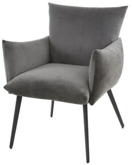 Collection - Eetkamerfauteuil Lobby - Antraciet Velours Grijs