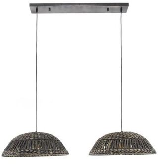 Collection - Hanglamp 2x Dome Waterhyacint - Zwart Nikkel