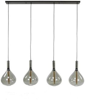 Collection - Hanglamp 4L Drop Smoke Glass - Artic Zwart