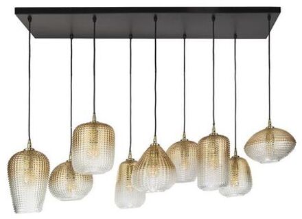 Collection - Hanglamp 5+4 Dot Pattern - Amberkleurig Glas Beige