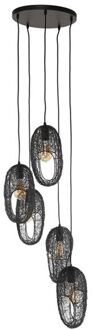 Collection - Hanglamp 5L Open Oog Wire - Artic Zwart