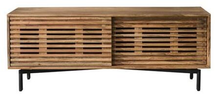 Collection - TV-meubel 135cm 2 Deuren Slide - Massief Acacia Naturel Bruin