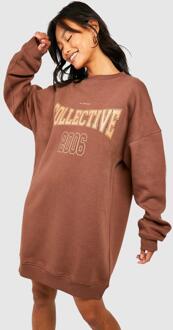 Collective Sweatshirt Jurk, Chocolate - 36