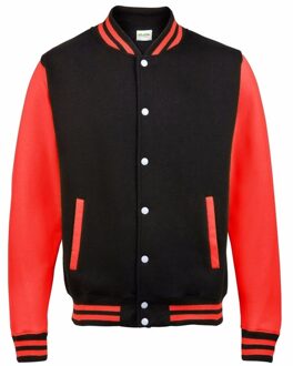 College Jacket Varsity Jacket Jet black / fire red - M