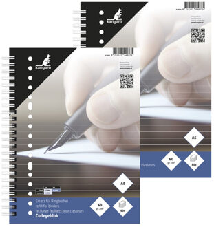 College opschrijf blok - 2x - gelinieerd 80 pagina - A5 formaat