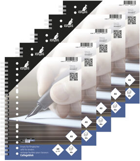 College opschrijf blok - 5x - gelinieerd 80 pagina - A5 formaat