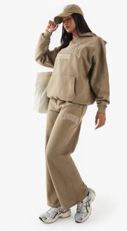 Collegiate Geborduurde Rechte Jogger, Khaki - L