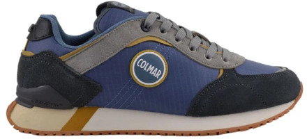 Colmar Blauwe Platte Sneakers met Iconisch Logo Colmar , Blue , Heren - 40 EU