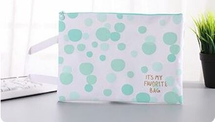 Coloffice 1 PC Groene Mood A4 Draagbare Oxford Canvas Papier Student Rits Zak Onderzoek Data Map Briefpapier Kantoor Dot