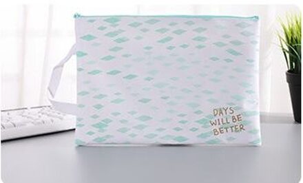 Coloffice 1 PC Groene Mood A4 Draagbare Oxford Canvas Papier Student Rits Zak Onderzoek Data Map Briefpapier Kantoor Rhombus