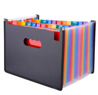 Coloful 24 Zakken Uitbreiden Bestandsmap A4 Organizer Portable Business Bestand Kantoorbenodigdheden Document Houder Carpeta Archivador