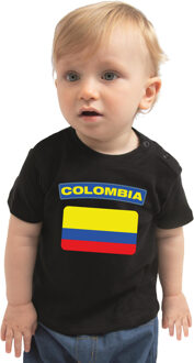 Colombia landen shirtje met vlag zwart voor babys 74 (5-9 maanden)