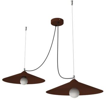 Colombo Hanglamp, 2xe27, Metaal, Bruin Corten, D.40cm