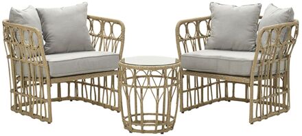 Colonial loungeset 3-delig - natural rotan/ sand Beige