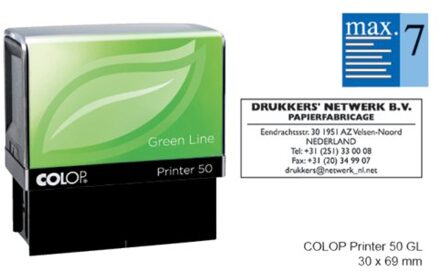 Colop Tekststempel colop 50 green line personaliseerbaar 7regels 69x30mm