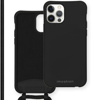 Color Backcover met afneembaar koord voor de iPhone 12, iPhone 12 Pro - zwart