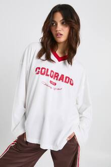 Colorado Contrast-Binding Top Met Lange Mouwen, White - 40