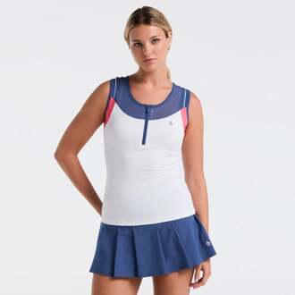 Colorblock Tanktop Dames-Wit,Blauw - M