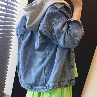 Colorfaith Herfst Winter Vrouwen Denim Jas Bovenkleding Hooded High Street Modieuze Koreaanse Stijl Jeans Tops JK8303