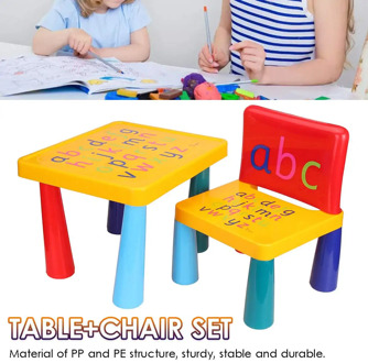 Colorful Kids Chair Table Plastic Children Play Study Desk Activity Writing Student Furniture Folding Children Furniture Sets