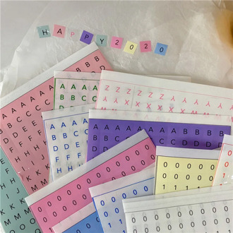 Colorful Letters Numbers Square Label Sticker Waterproof Multi-function Mark Post It Diy Creative Decorative Sticker Stationery