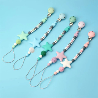 Colorful Silicone Letter Pacifier Clips Funny Aspiration Chain For Infant Feeding Toddle Chew Toy