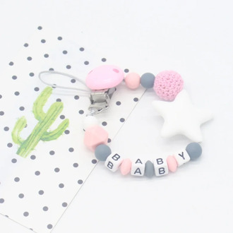 Colorful Silicone Personalized Letter Pacifier Clips Funny Chupetero Chain For Infant Feeding Toddler Chew Toy Clips BPA Free
