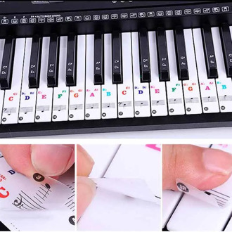 Colorful Transparent Piano Keyboard Stickers for Piano Keys Stickers for 88/61/54/49/37 Full Set Stickers Piano Spectrum Sticker