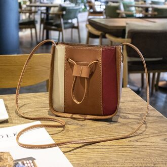 Colorful2021 Verkoop Van Tij Sfeer Ins Super Fire Kleur Contrast Streep Schoudertas Buitenlandse bruin