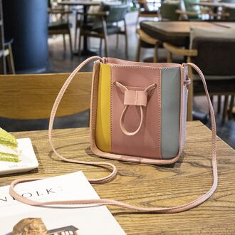 Colorful2021 Verkoop Van Tij Sfeer Ins Super Fire Kleur Contrast Streep Schoudertas Buitenlandse roze