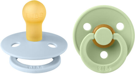 Colour Pacifier - Stage 1 Fopspeen - 0+ Maanden - 2 Stuks - Baby Blue / Pistachio