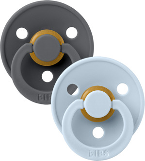 Colour Pacifier - Stage 2 Fopspeen - 6+ Maanden - 2 Stuks - Iron / Baby Blue