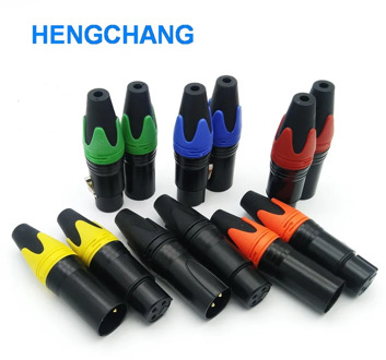 colour XLR connector 3pin speaker connector male and female microphone plug colour mic connector Gold plating 10pcs/lot