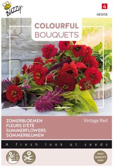 Colourful Bouquets, Vintage Red (Rode tinten)