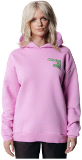 Colourful Rebel Logo Wave Clean Oversized Hoodie Colourful Rebel , Pink , Dames - L,M,Xs