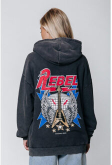 Colourful Rebel Rebel guitar oversized hoodie Grijs - L