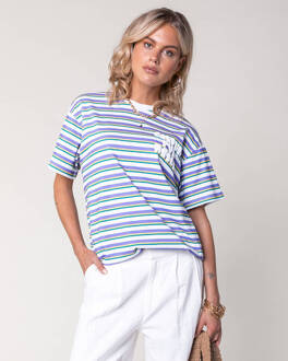 Colourful Rebel T-shirt wt115770 stripe Blauw - M