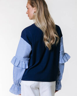 Colourful Rebel Top lange mouw wt217566 yas Blauw