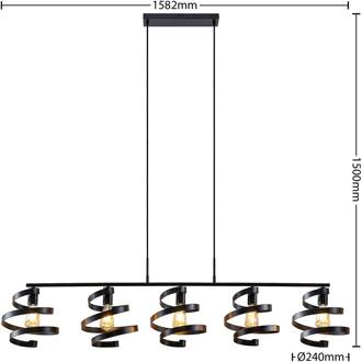 Colten hanglamp, 5-lamps, zwart mat zwart