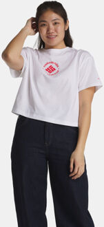Columbia Rolling Bend Graphic Relaxed Crop T-shirt Dames Wit - XL