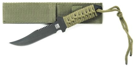 Combat mes groen voor survival - 19.5 cm - inclusief nylon beschermhoes